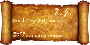 Kemény Julianna névjegykártya